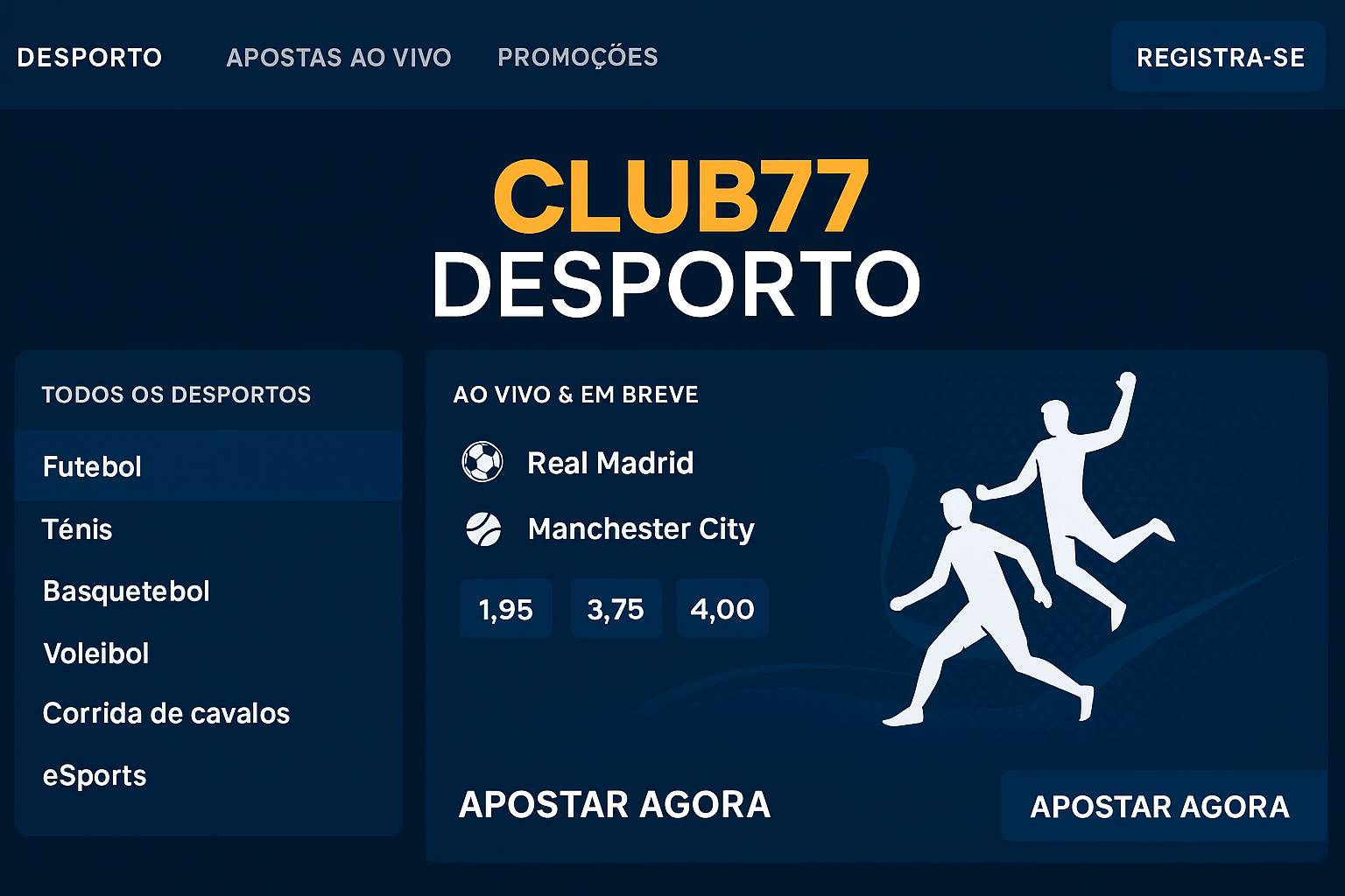 Aposte em apostas esportivas no cassino online CLUB77